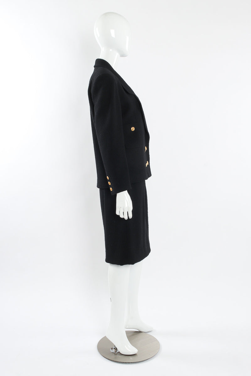 Vintage Chanel Boucle Jacket & Skirt Wool Set mannequin side @ Recess LA