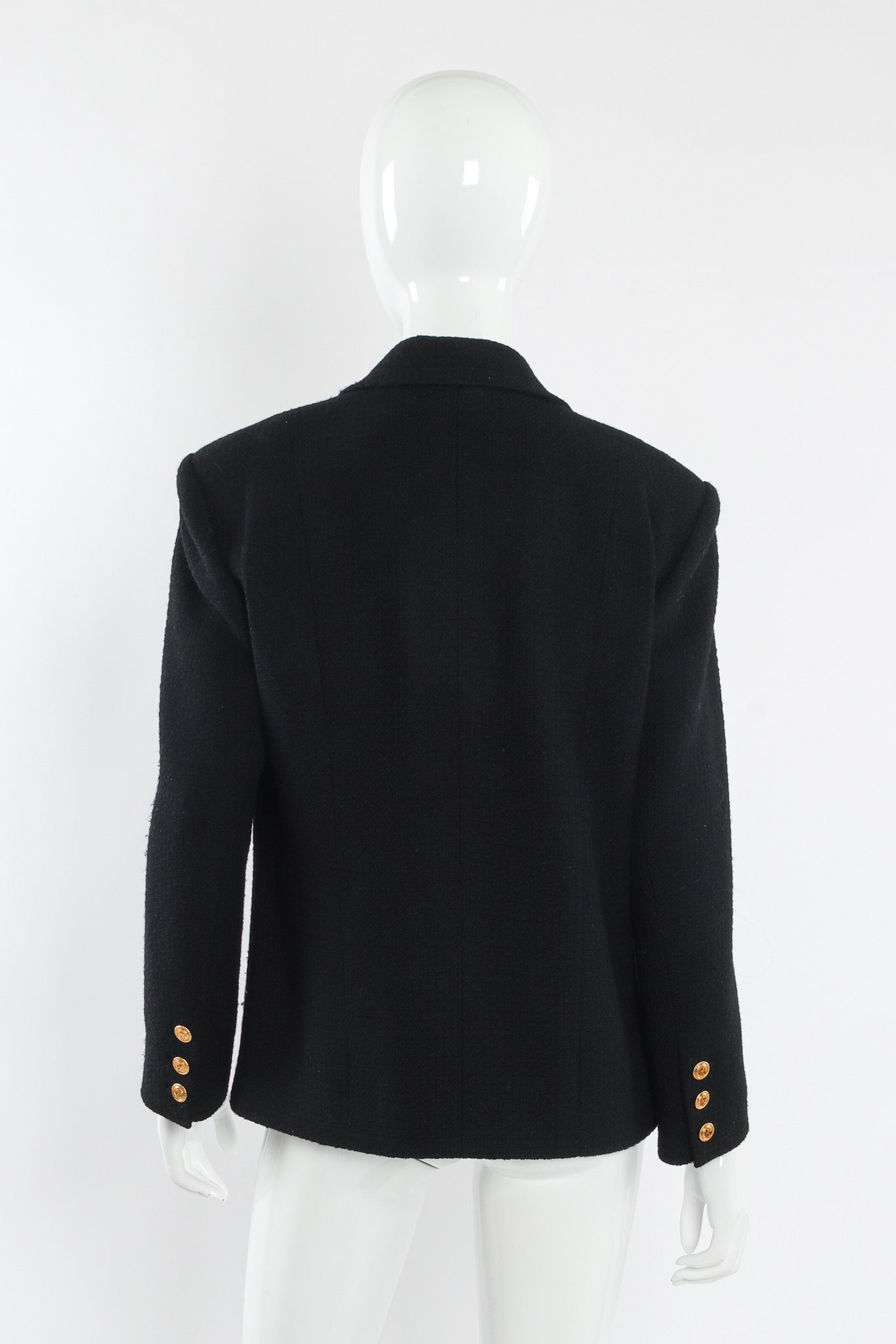 Vintage Chanel Boucle Jacket & Skirt Wool Set mannequin back jacket @ Recess LA