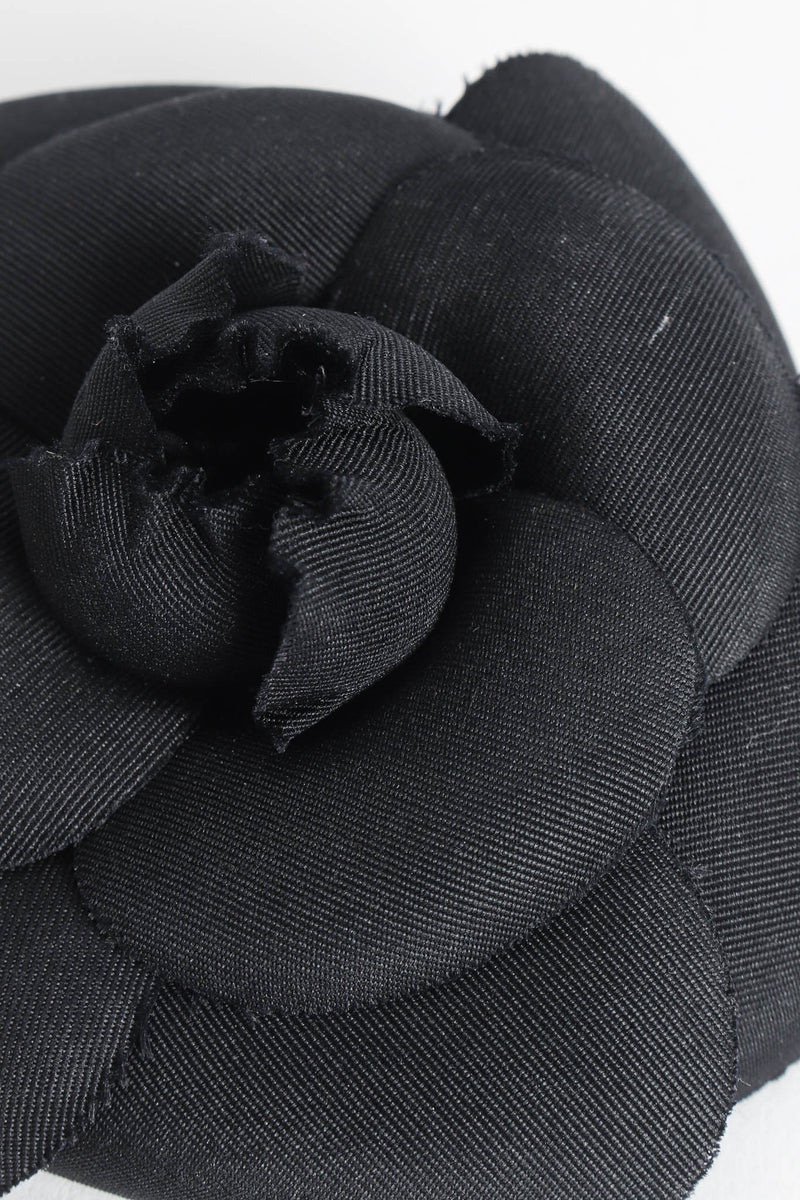 Vintage Chanel Black Camellia Flower Pin I light white scuffs @ Recess Los Angeles