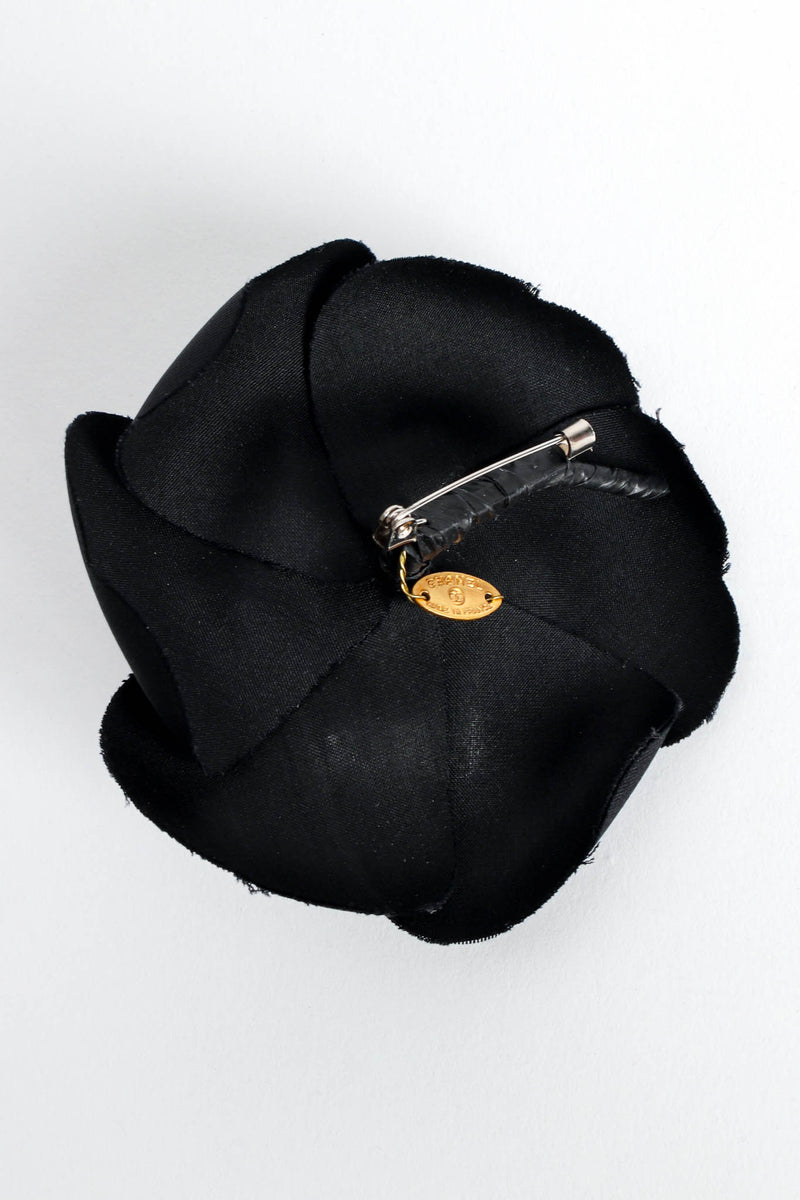 4PCS Female Fabric Camellia Flower Brooch for Wedding Big Black