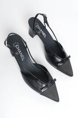 Vintage Chanel Cap Toe Bow Slingback Heels diagonal side @ Recess Los Angeles