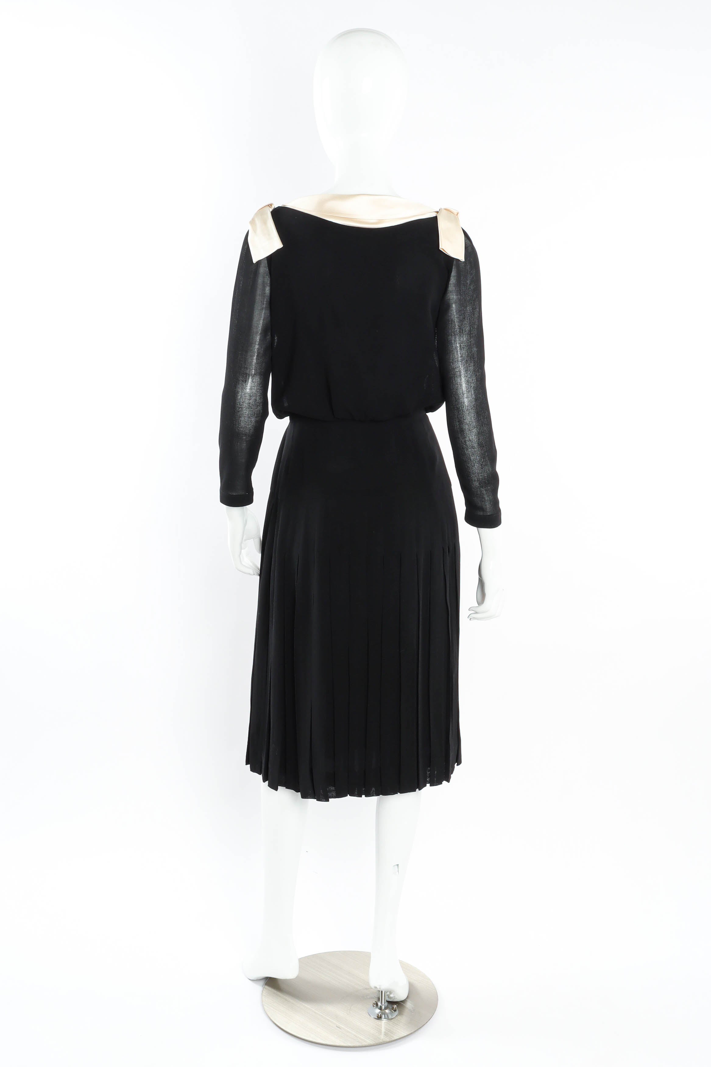 Vintage Chanel CC Pleated Wrap Dress mannequin back  @ Recess LA