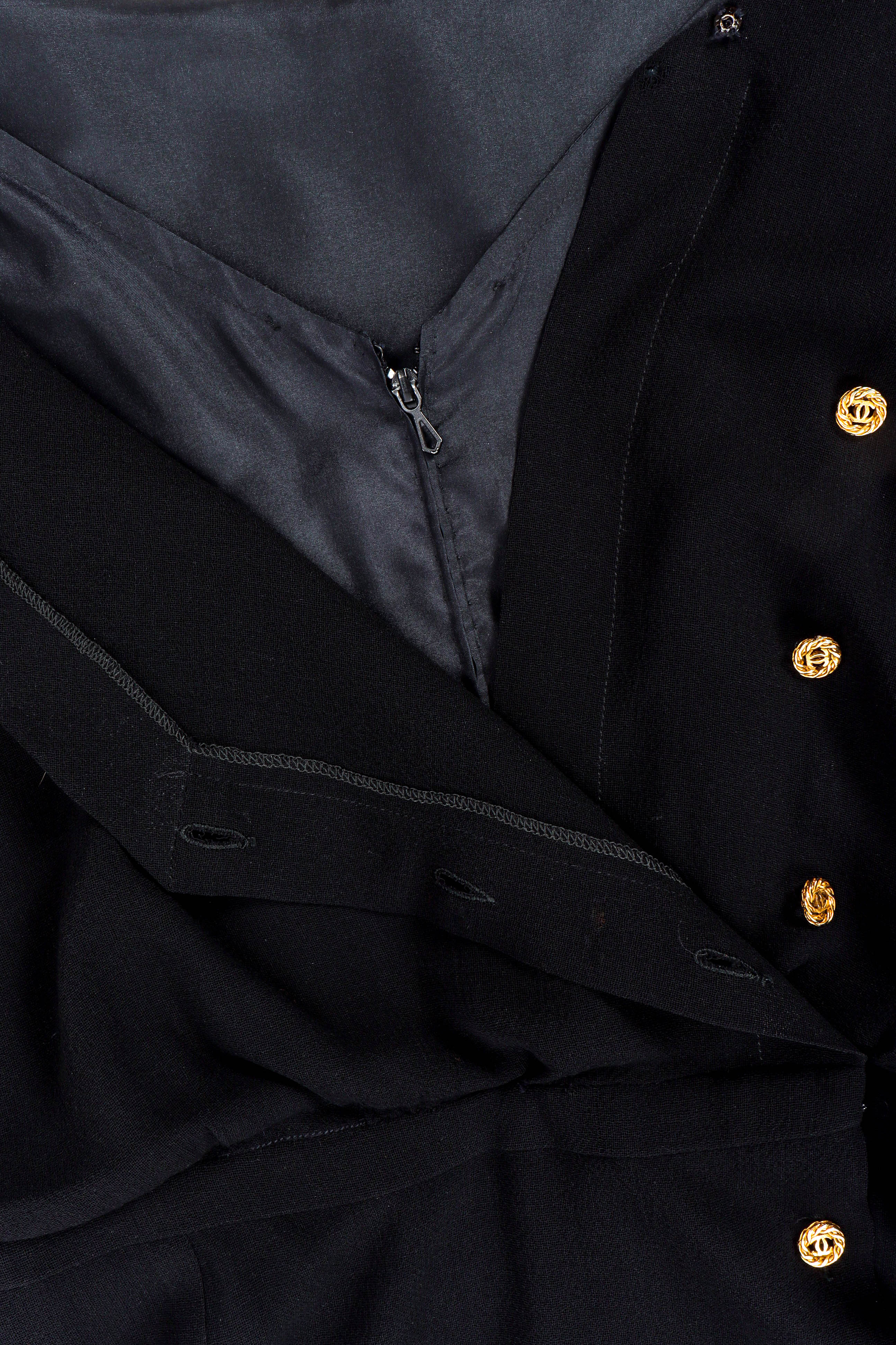 Vintage Chanel CC Pleated Wrap Dress front buttons/zipper@ Recess LA