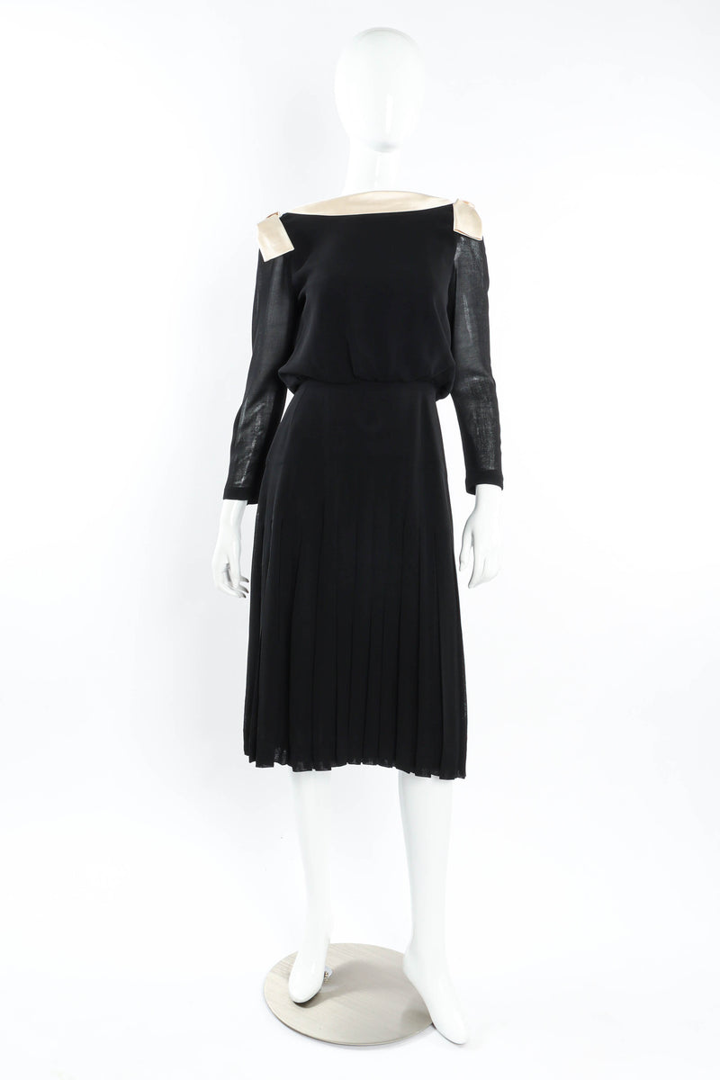 Vintage Chanel CC Pleated Wrap Dress Recess Vintage Chanel CC Pleated Wrap Dress Recess