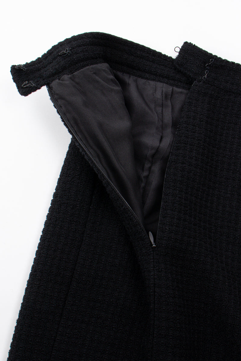 Vintage Chanel Monochrome Tweed Boxy Jacket and Skirt Set skirt zip at Recess LA