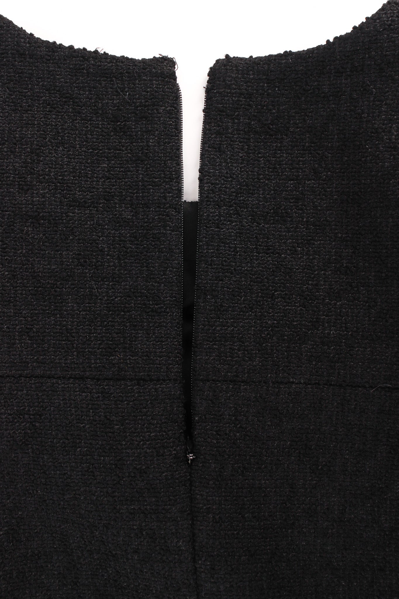 Vintage Chanel Tweed Panel Short Sleeve Dress back zipper @ Recess LA