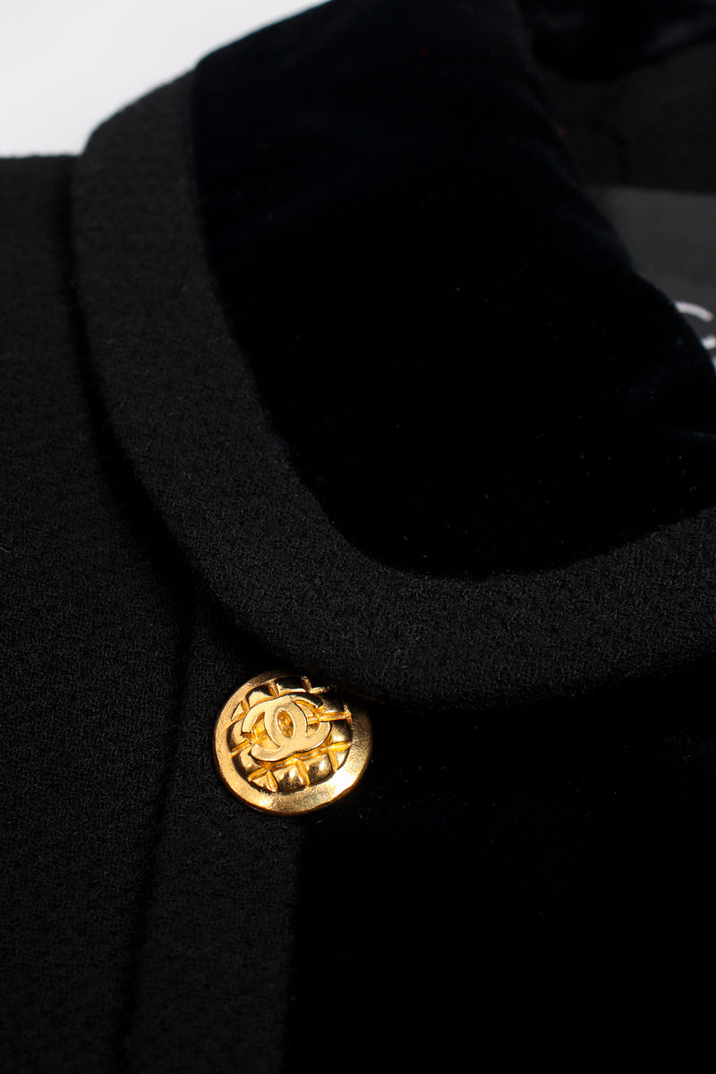 Vintage Chanel Velvet Contrast Uniform Peacoat collar at Recess Los Angeles