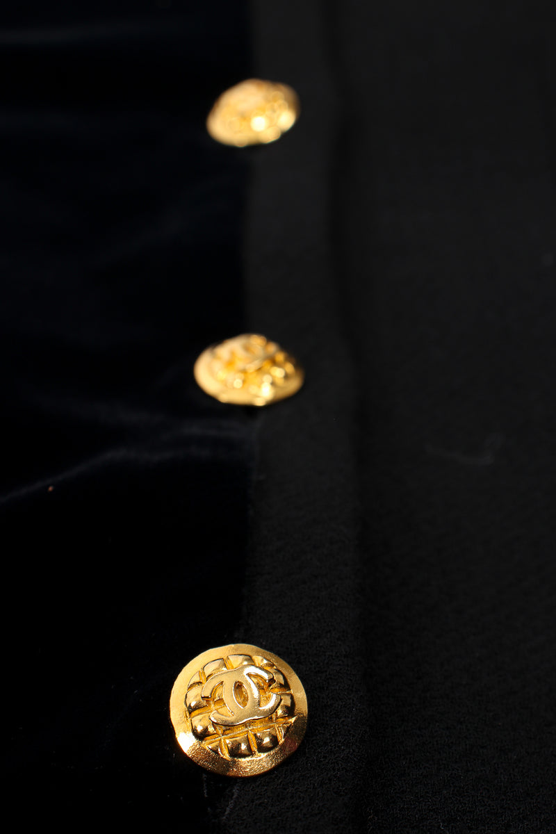 Vintage Chanel Velvet Contrast Uniform Peacoat buttons at Recess Los Angeles