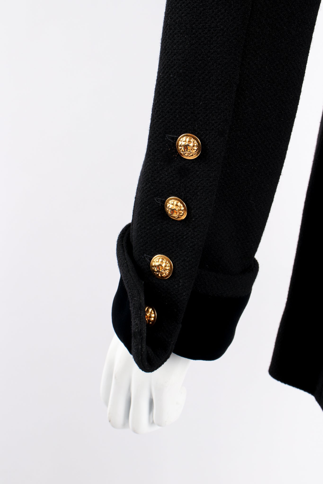 Vintage Chanel Velvet Contrast Uniform Peacoat sleeve at Recess Los Angeles