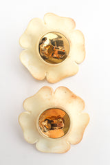 Vintage Chanel 1990s Camellia Flower Earrings back @ Recess LA