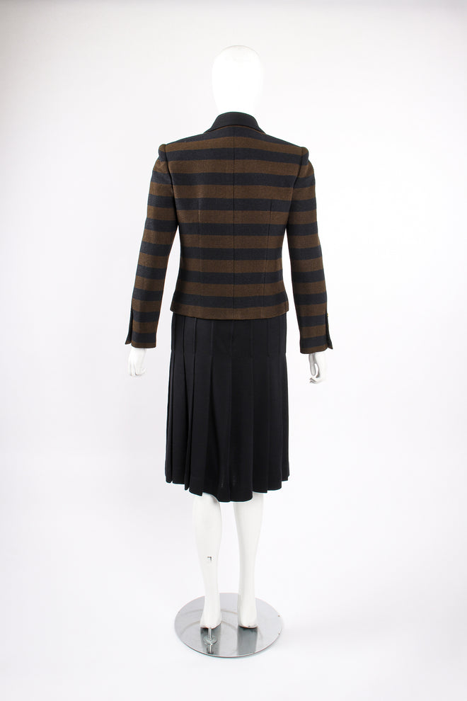 Vintage Chanel Striped Boxy Jacket & Skirt Set on Mannequin back at Recess Los Angeles