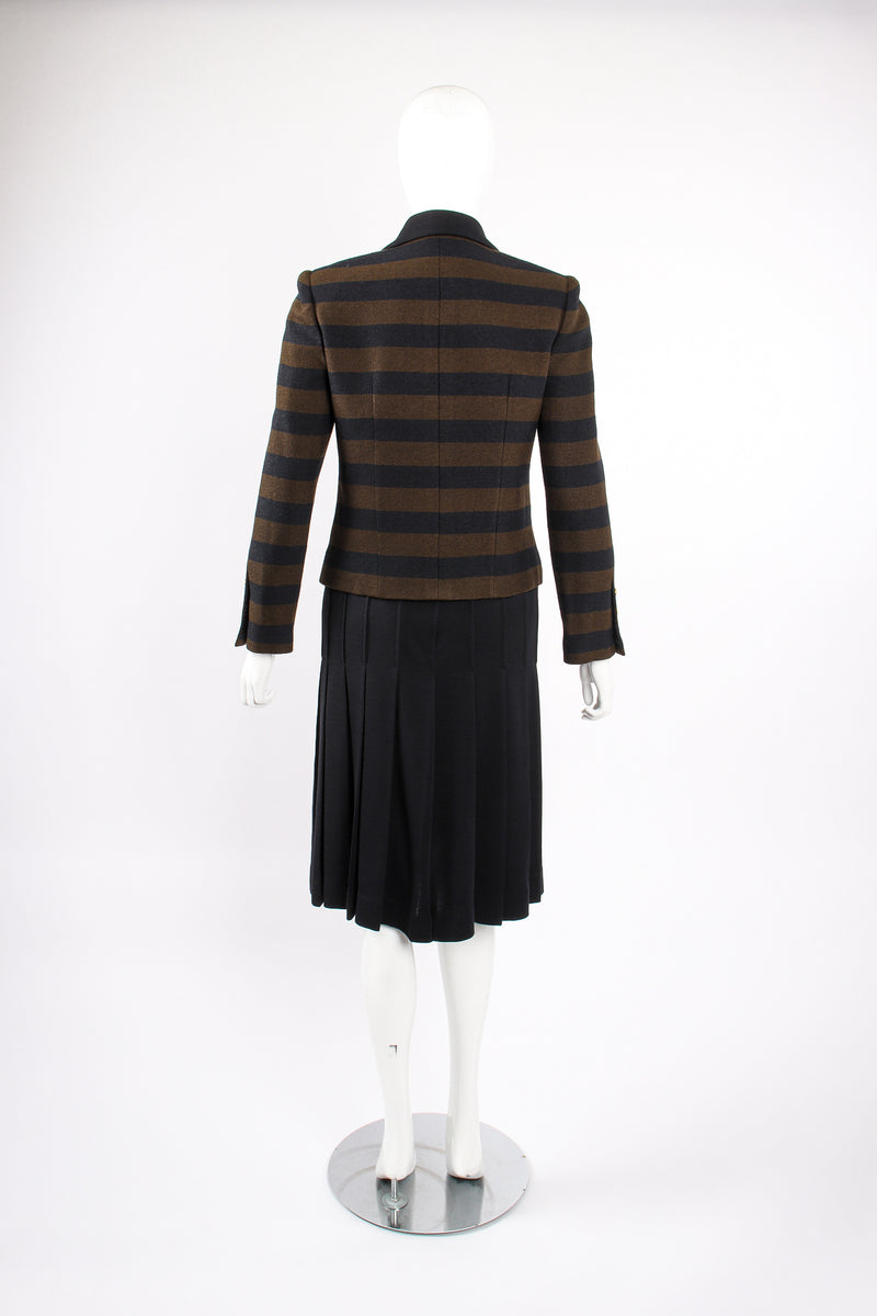Vintage Chanel Striped Boxy Jacket & Skirt Set on Mannequin back at Recess Los Angeles