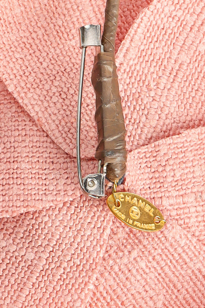 Vintage Chanel Linen Camellia Flower Pin signed @ Recess Los Angeles