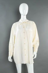 Vintage Chanel Linen Cutout Blouse mannequin front @ Recess Los Angeles