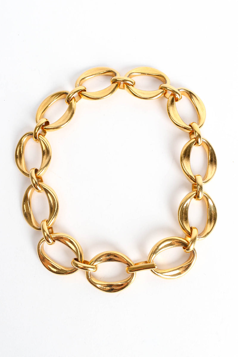 Vintage Chanel Oval Wide Link Choker Necklace round clasped @ Recess Los Angeles
