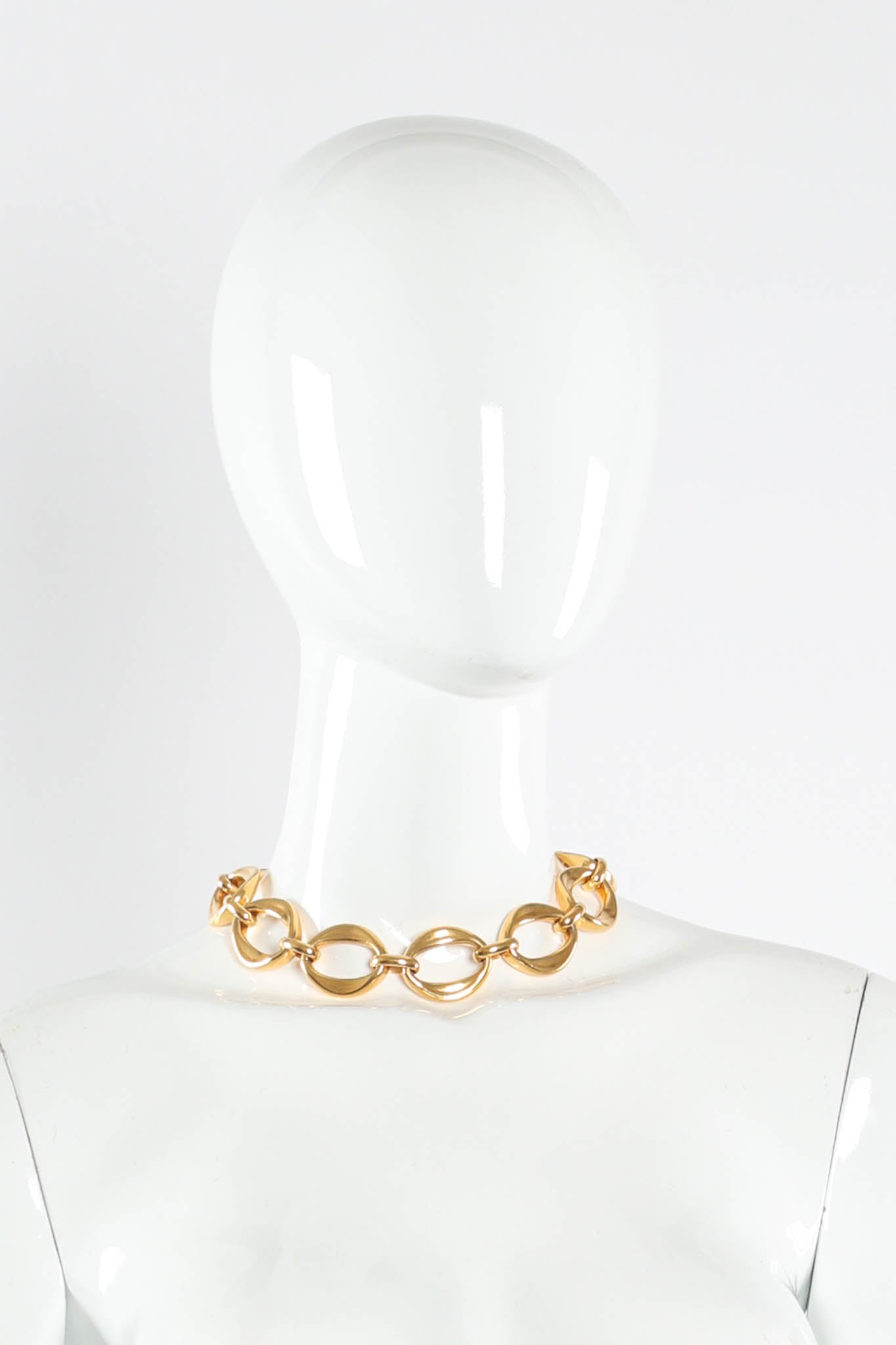 Vintage Chanel Oval Wide Link Choker Necklace mannequin @ Recess Los Angeles