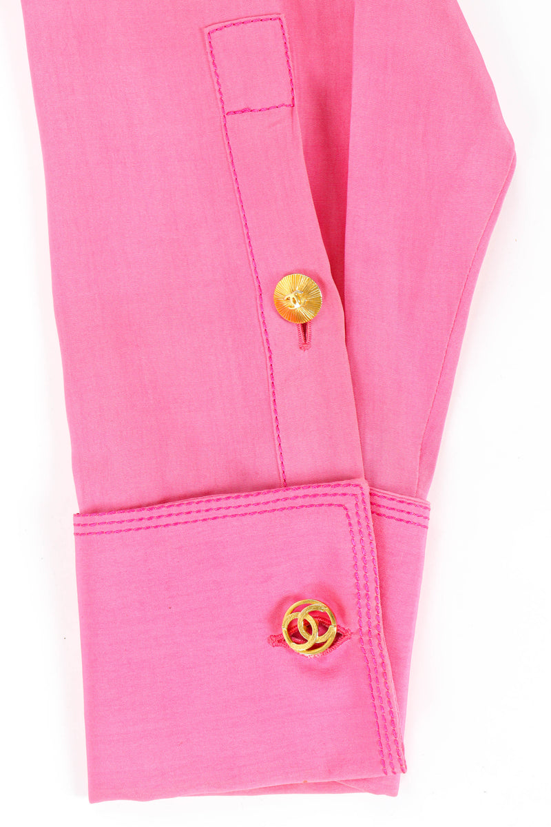 Vintage Chanel CC Pocket Button Blouse sleeve cuff detail @ Recess Los Angeles
