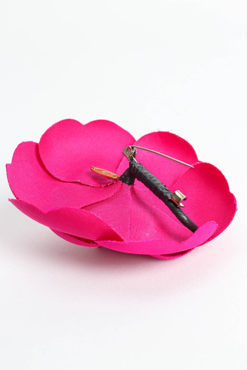 Vintage Chanel Fuchsia Camellia Flower Pin II pin catch open @ Recess Los Angeles