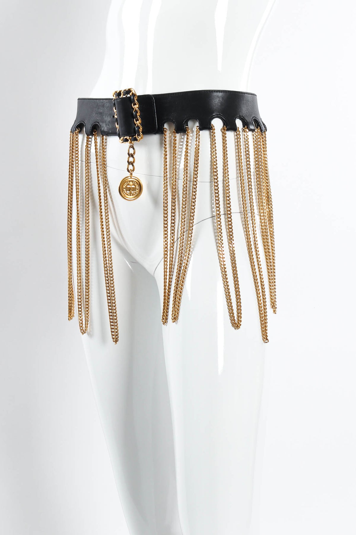 1991 Vintage Chanel A/W Leather Multi Chain Drape Belt – Recess