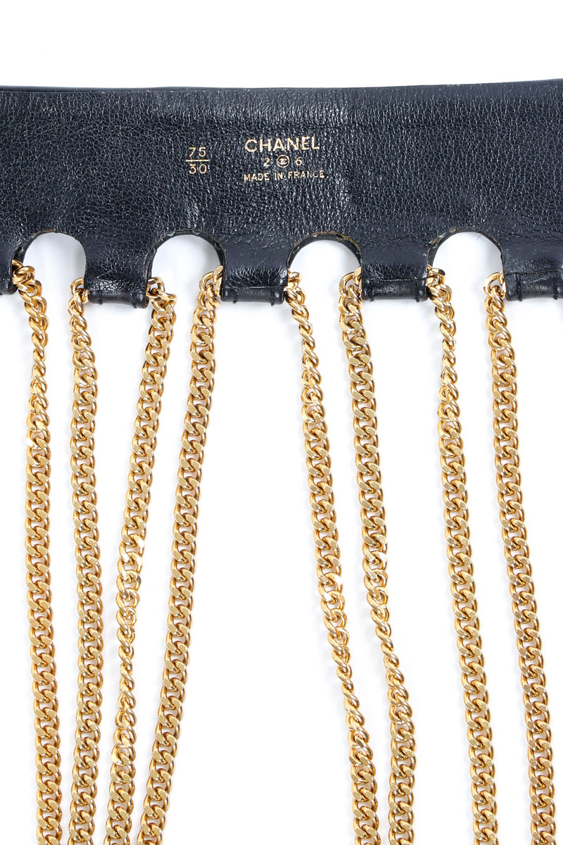 1991 Vintage Chanel Leather Multi Chain Drape Belt signed inverse @ Recess Los Angeles
