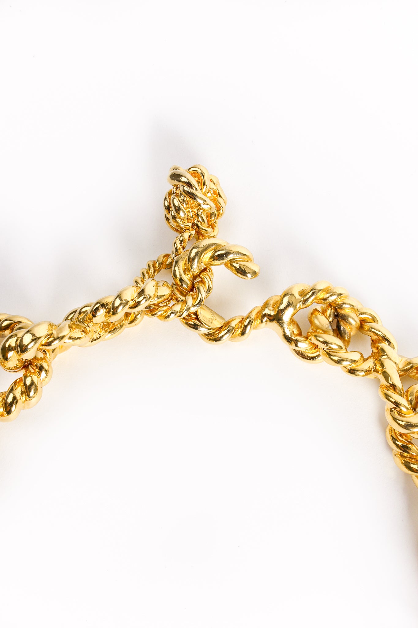 Vintage Chanel Chunky Infinity Braid Link Collar hook at Recess Los Angeles
