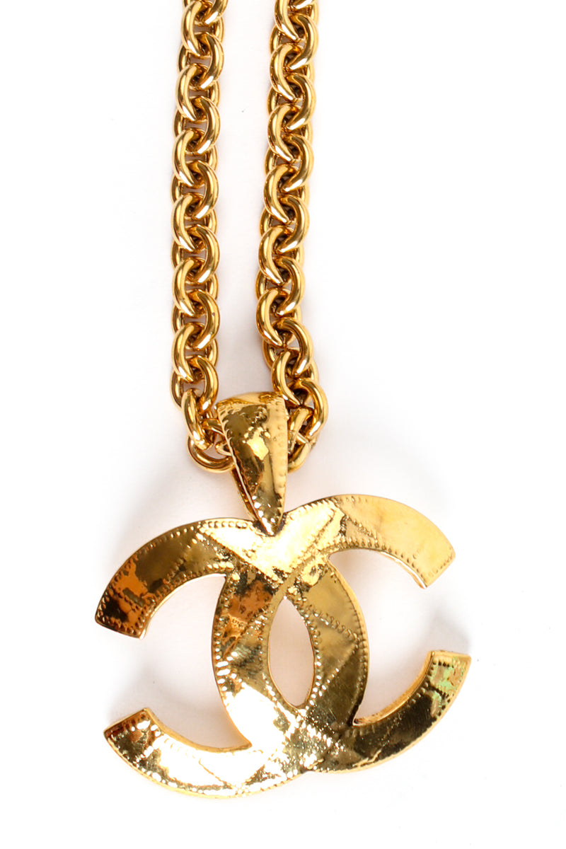 Vintage Chanel Long Quilted Interlocking CC Logo Pendant at Recess Los Angeles
