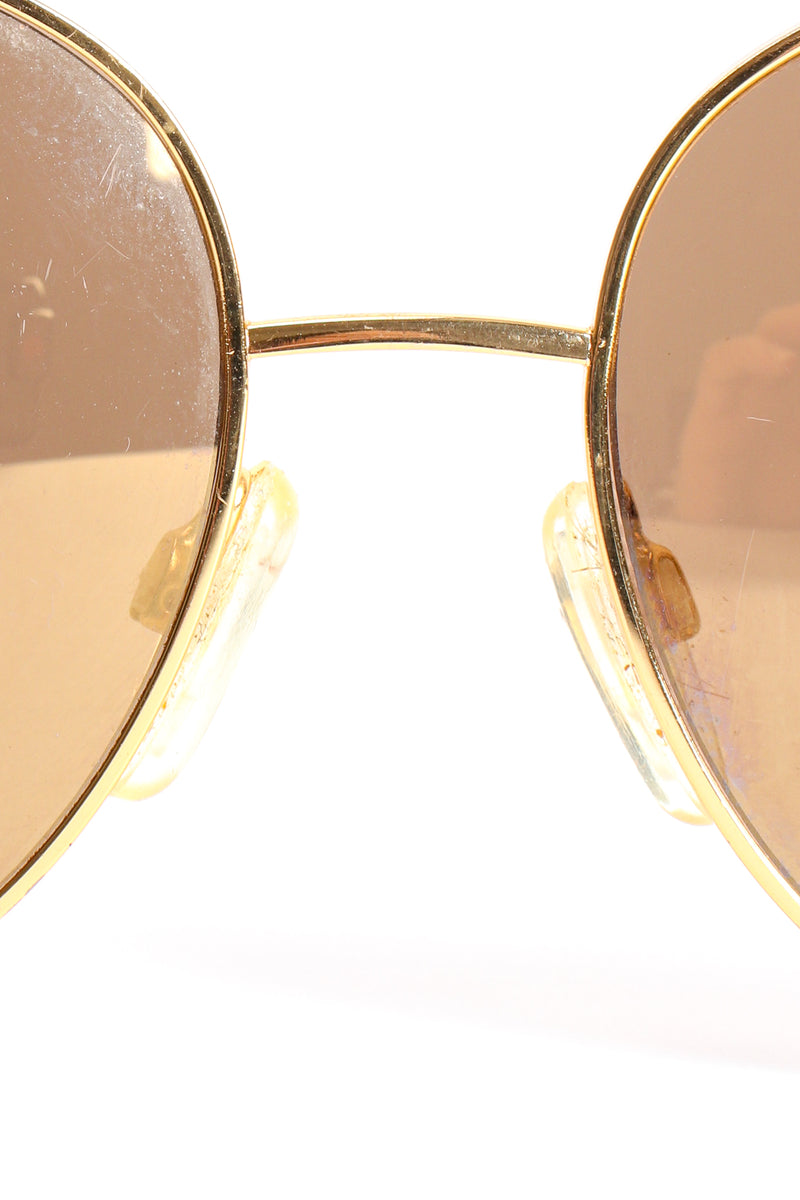 Chanel, Rose gold mirrored pilot sunglasses. - Unique Designer Pieces
