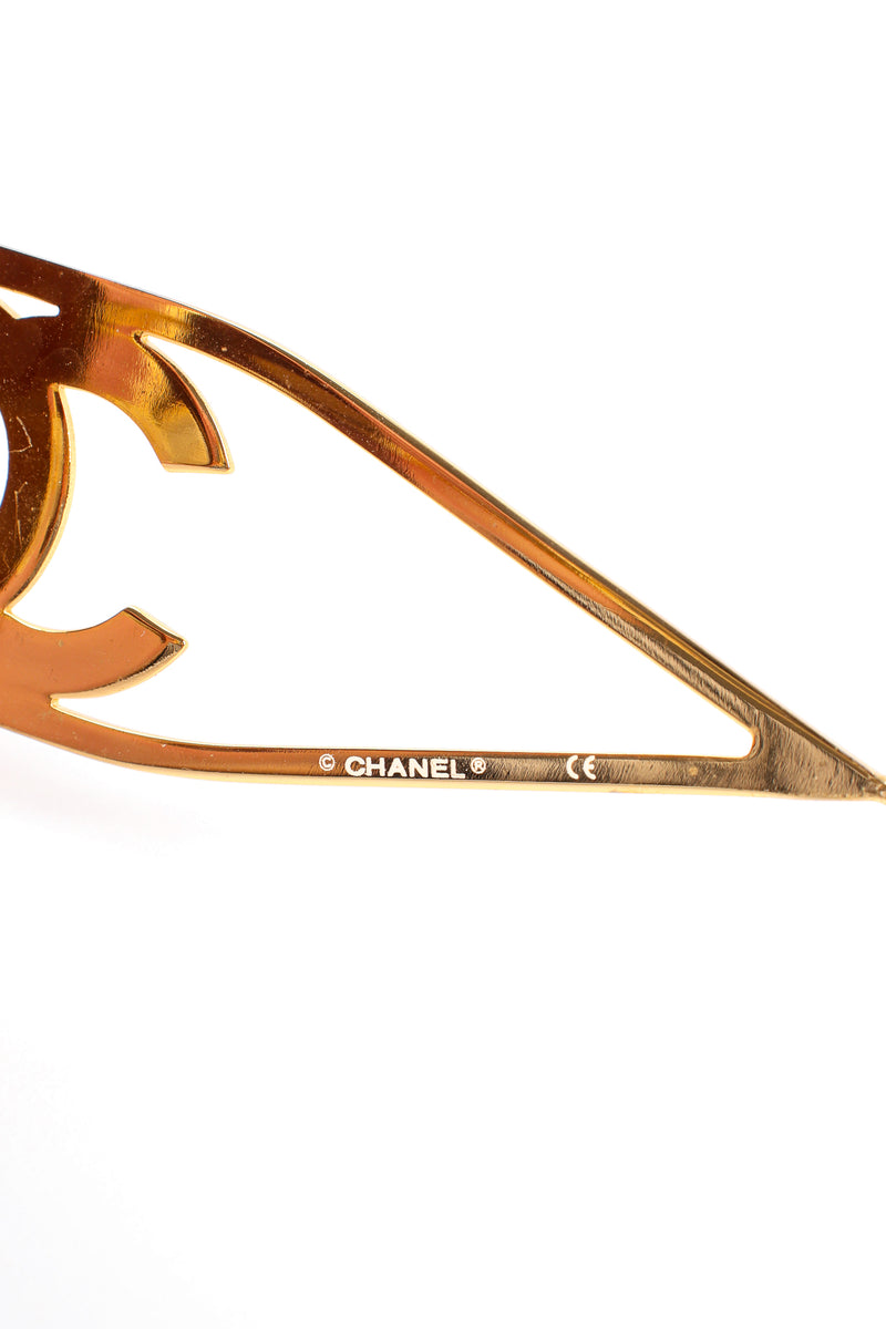 Vintage Chanel 1990s CC Gold Mirror Miller Sunglasses signature at Recess Los Angeles
