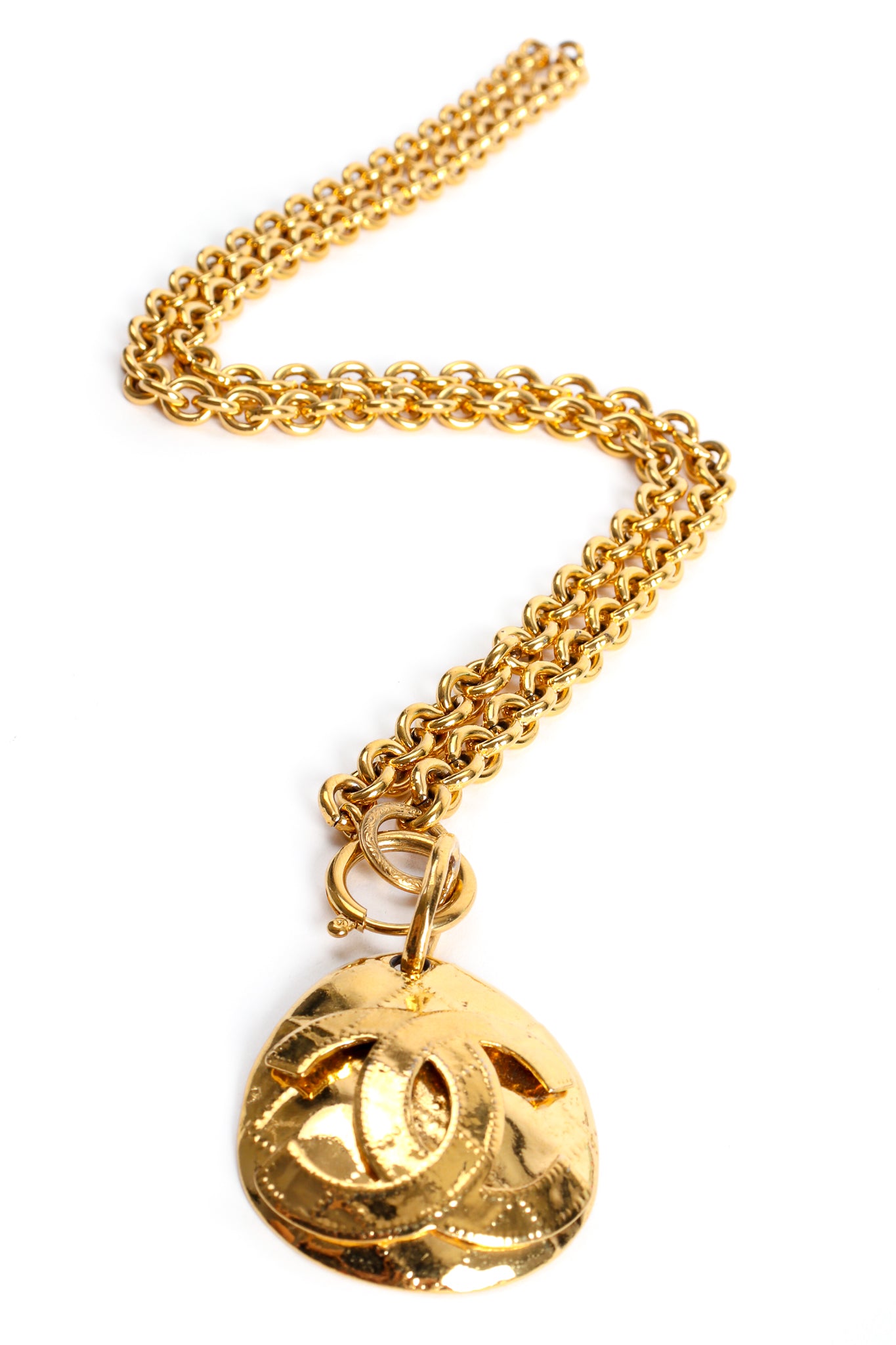 Vintage Chanel Long Quilted CC Logo Drop Pendant at Recess Los Angeles