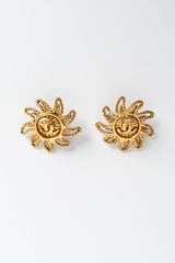 Vintage Chanel 1994A Sun CC Logo Earrings front pair @ Recess Los Angeles