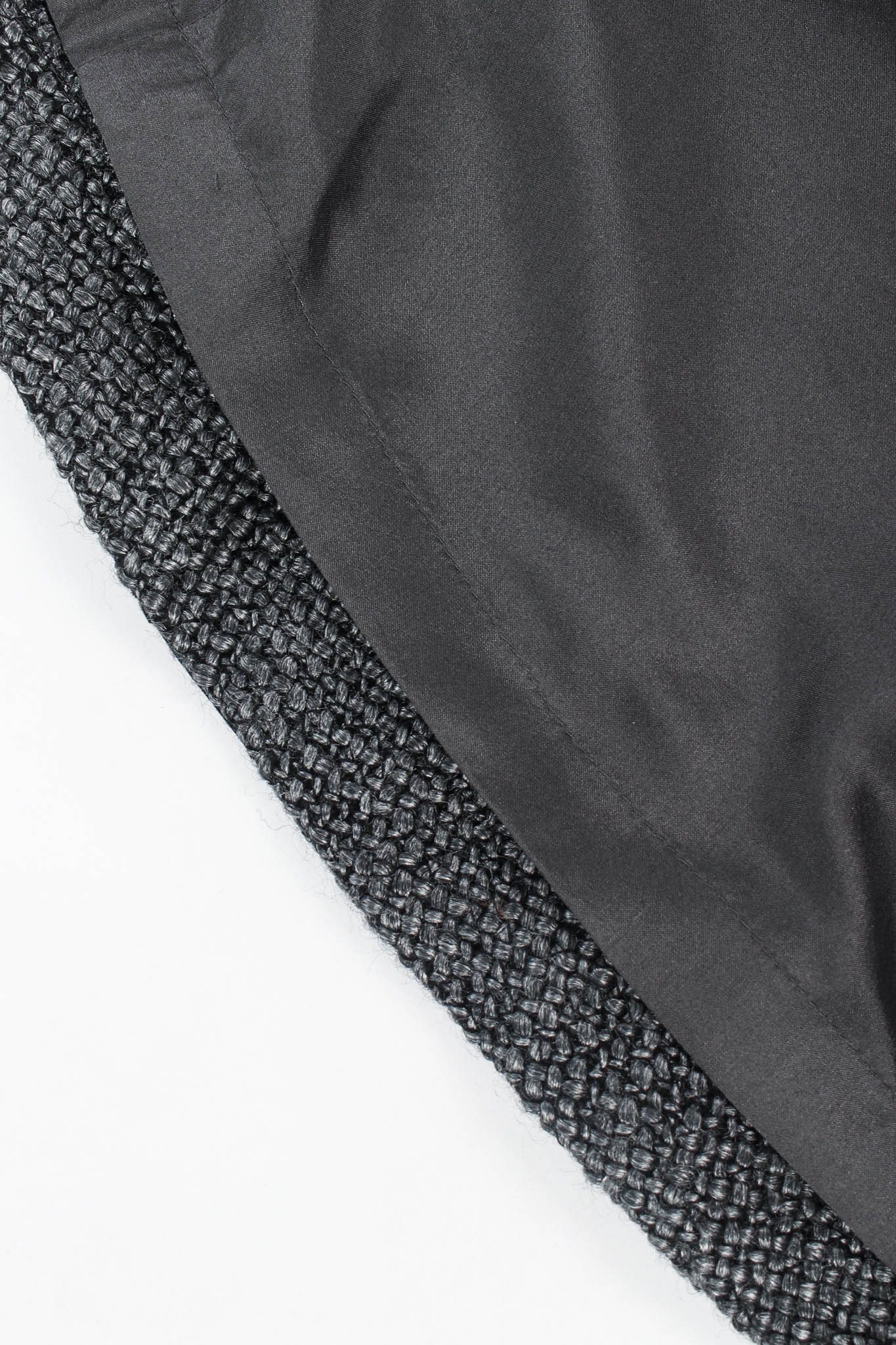 Vintage Chanel Tweed Woven Wool Top & Skirt Set reverse hem/liner @ Recess Los Angeles