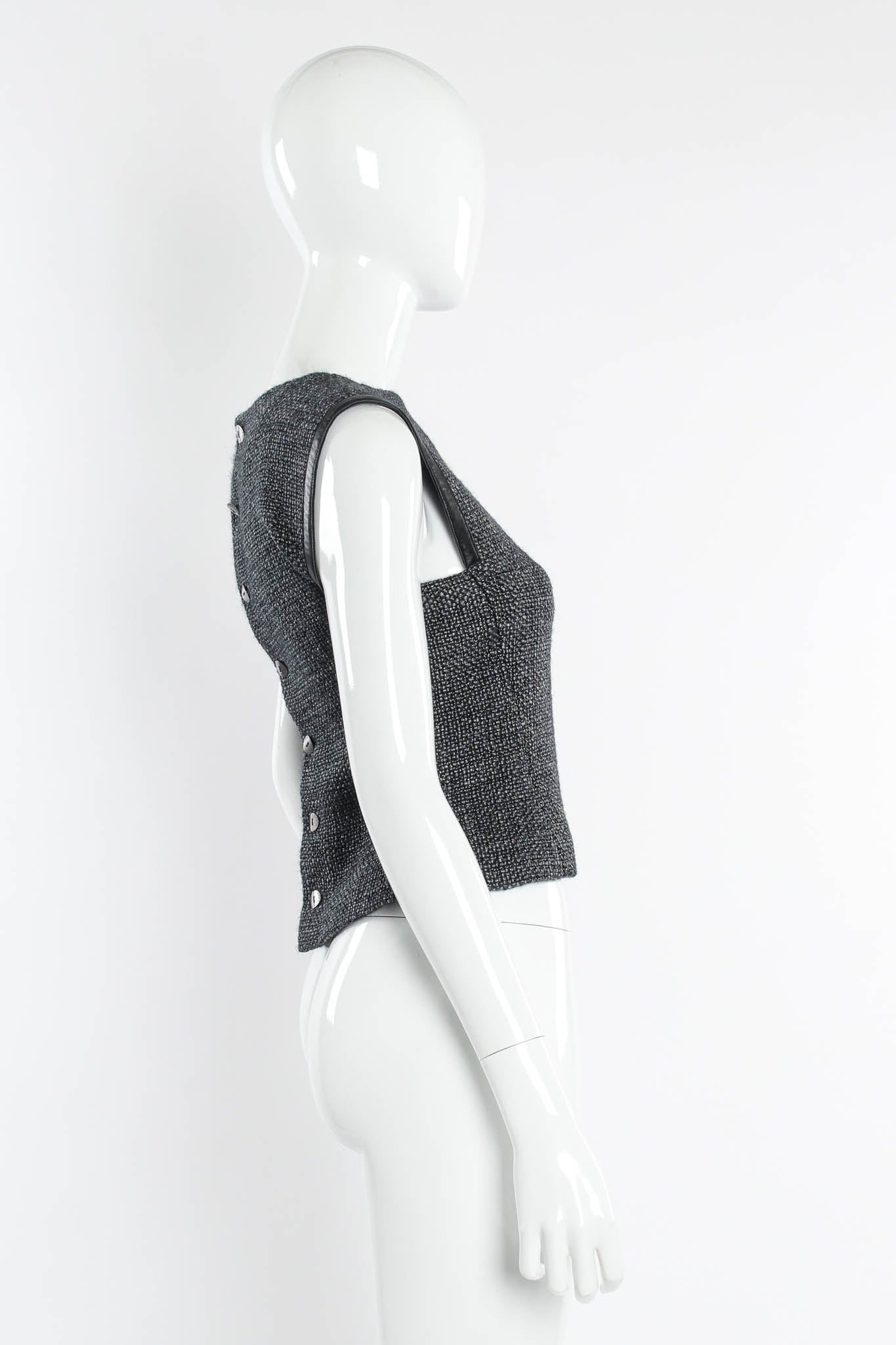 Vintage Chanel Tweed Woven Wool Top & Skirt Set mannequin side top @ Recess Los Angeles