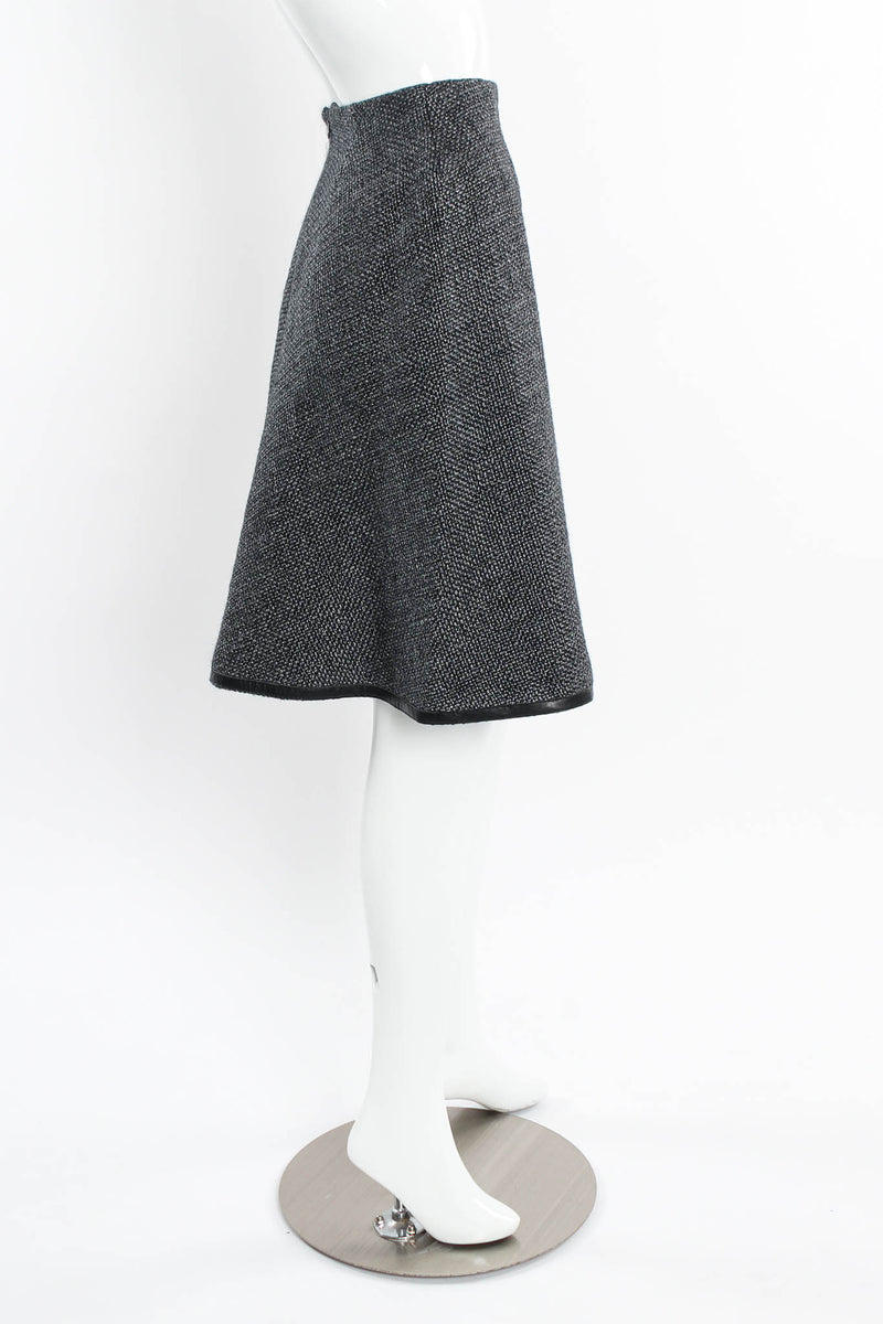 Vintage Chanel Tweed Woven Wool Top & Skirt Set mannequin side skirt @ Recess Los Angeles