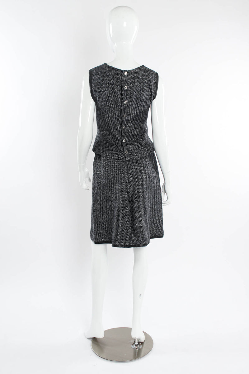 Vintage Chanel Tweed Woven Wool Top & Skirt Set mannequin back @ Recess Los Angeles
