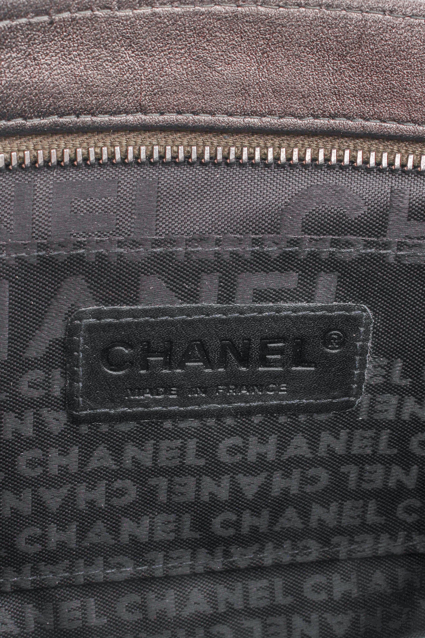 Vintage Chanel 2004 Metallic Quilted Tassel Shoulder Bag label at Recess Los Angeles