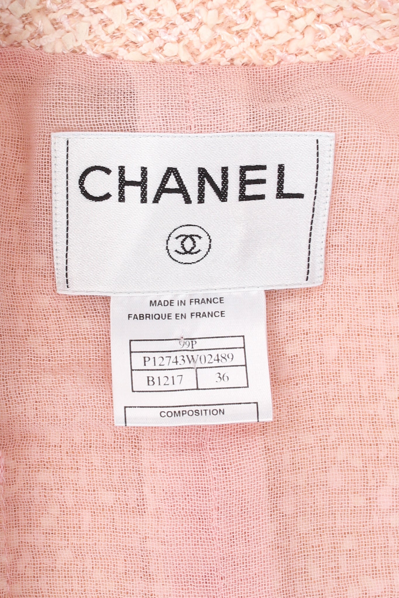 Vintage Chanel 1999P Soft Bouclé Tweed Shirt Jacket label at Recess Los Angeles