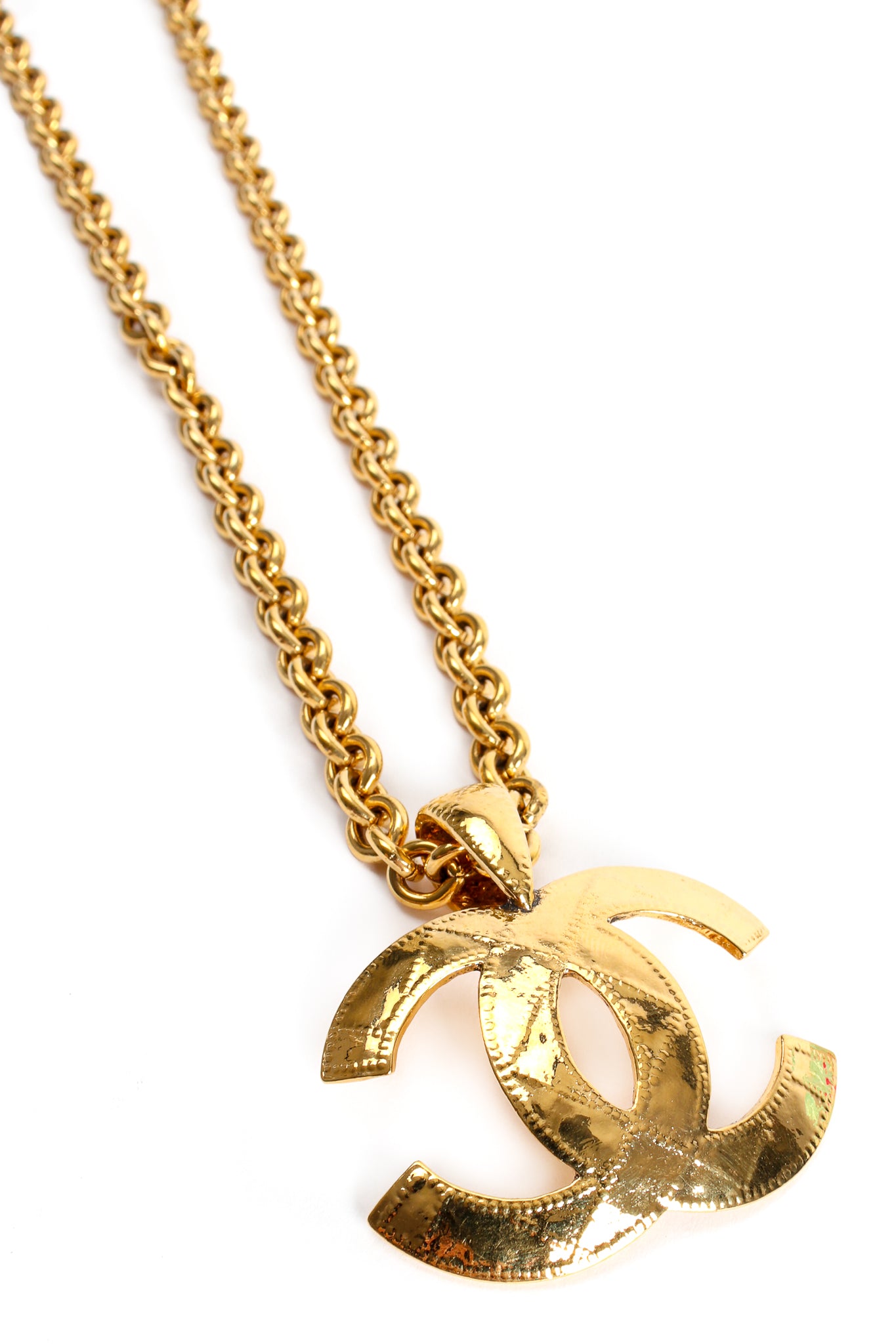 Vintage Chanel Long Quilted Interlocking CC Logo Pendant at Recess Los Angeles