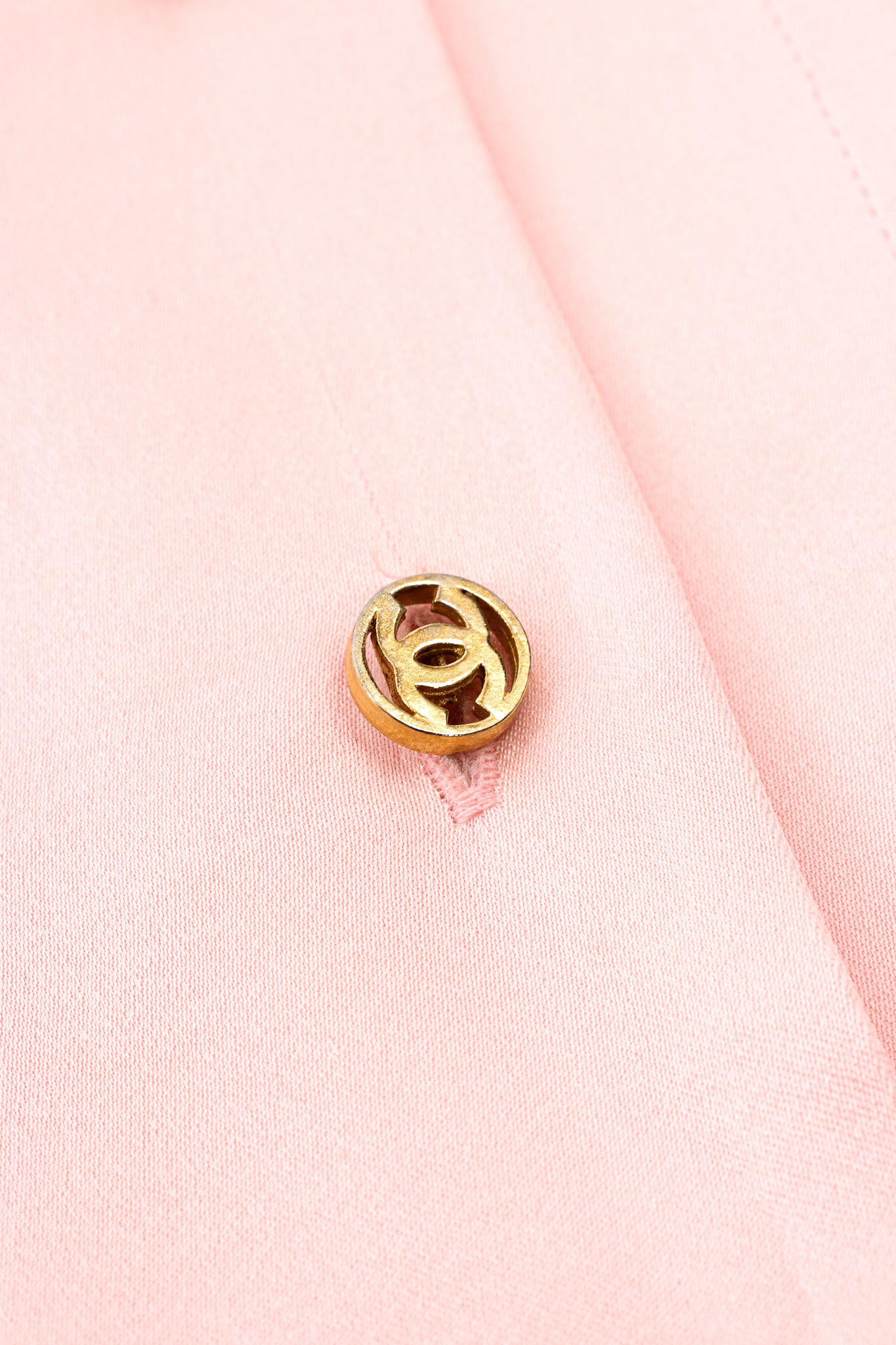 Vintage Chanel Interlocking CC Logo Pocket Pajama Blouse cc button at Recess Los Angeles