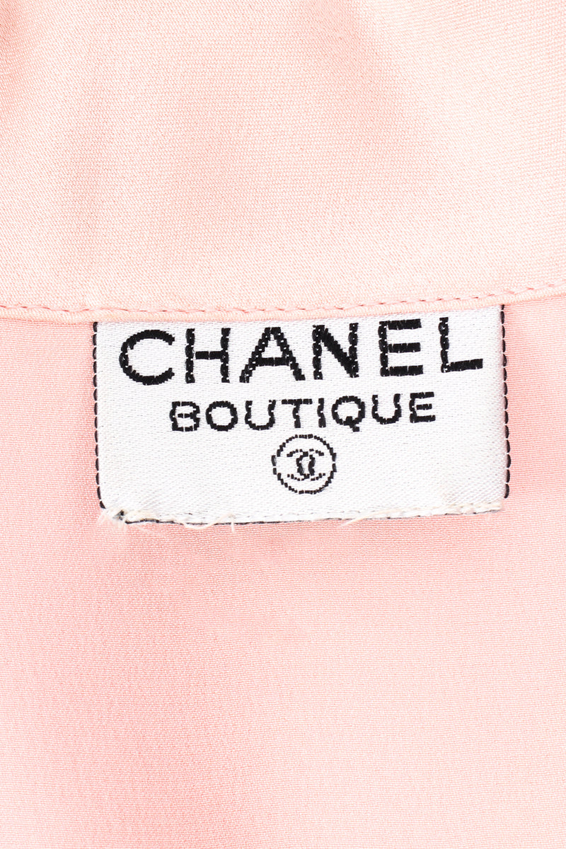Vintage Chanel Interlocking CC Logo Pocket Pajama Blouse label at Recess Los Angeles