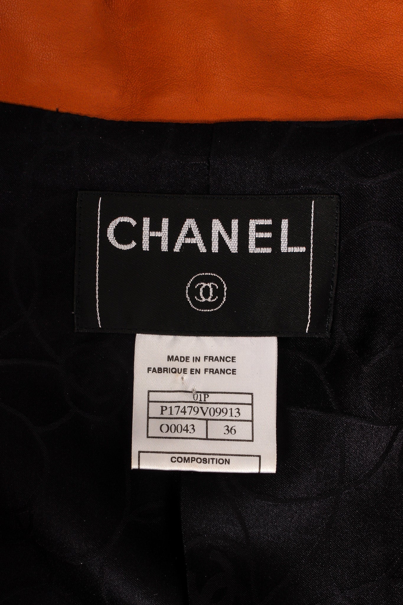 Vintage Chanel 2001 S/S Herringbone Crop Jacket tag @ Recess LA