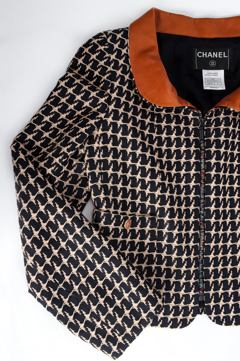 Vintage Chanel 2001 S/S Herringbone Crop Jacket flat lay @ Recess LA
