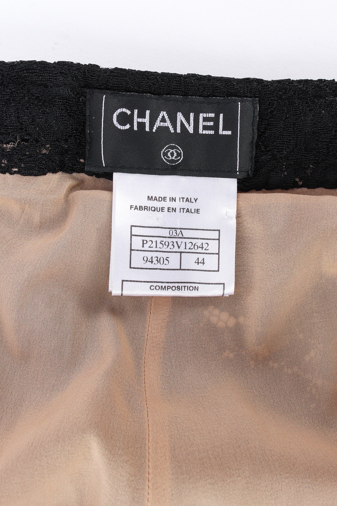 Vintage Chanel 2003A Floral Leaf Lace Sheer Pant tags @ Recess LA