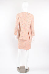 Vintage Chanel SS 1994 Runway Bouclé Tweed Vent Jacket & Skirt Set on Mannequin back at Recess LA