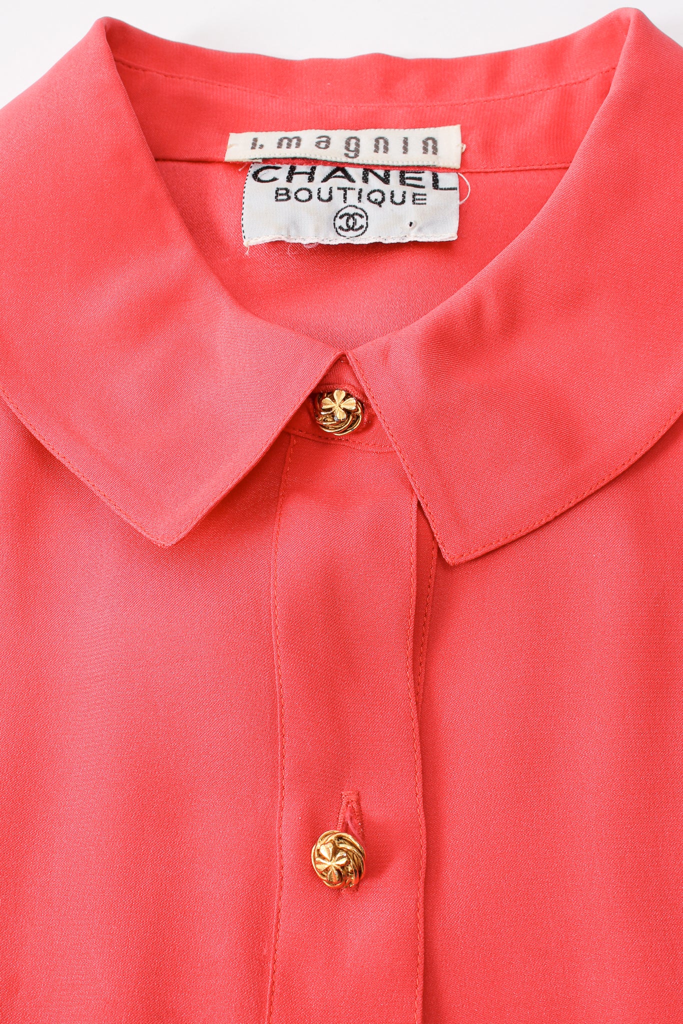 Vintage Chanel Silk Ribbon Tie Shirt collar at Recess Los Angeles