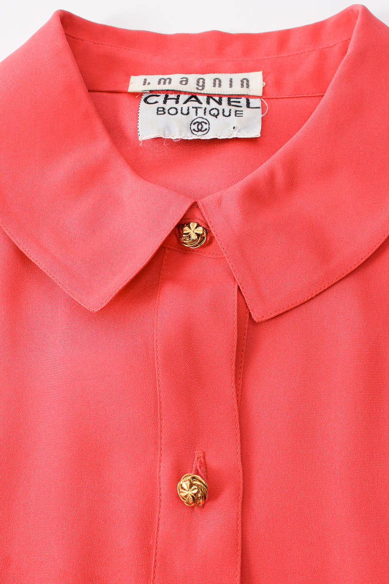 Vintage Chanel Silk Ribbon Tie Shirt collar at Recess Los Angeles