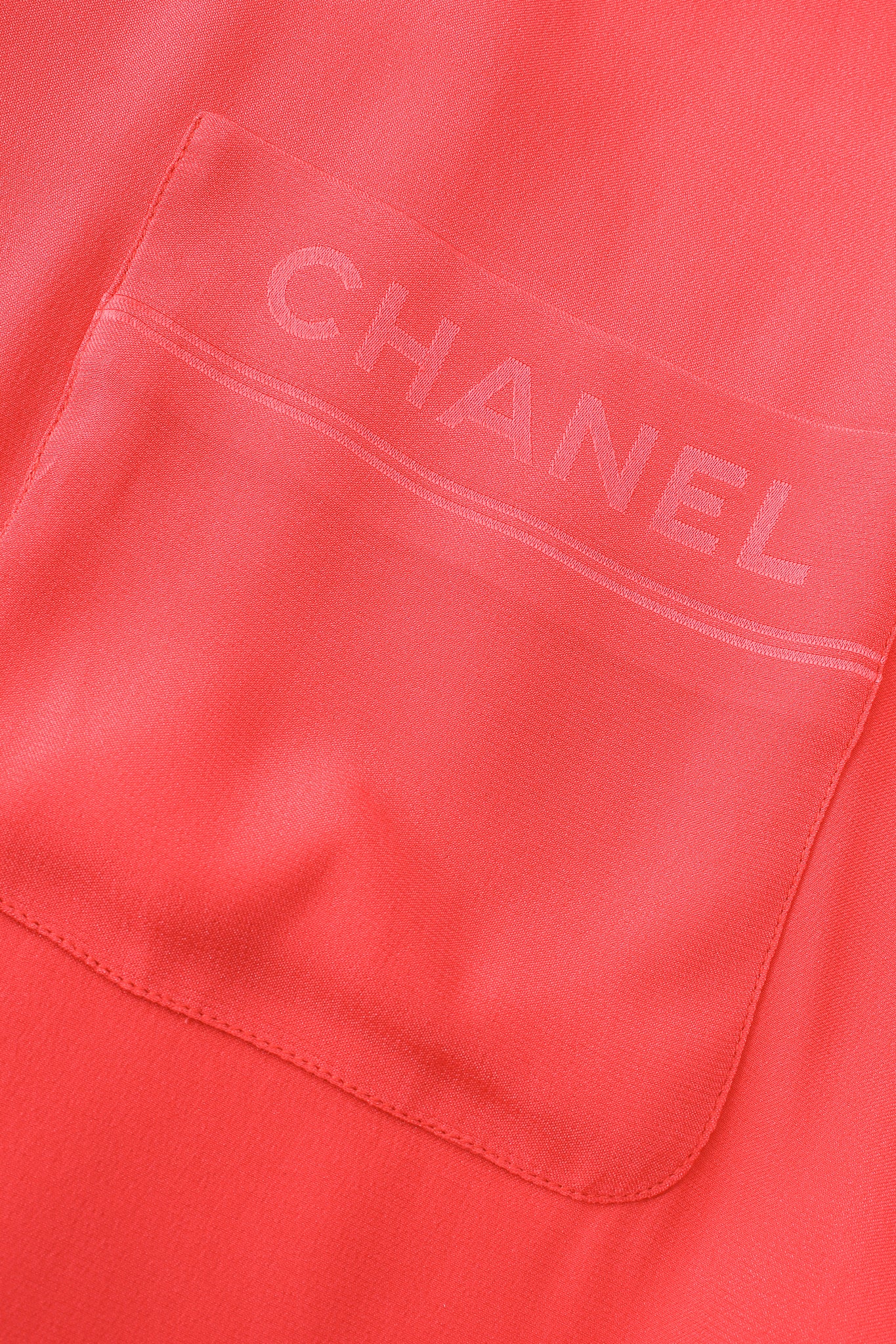 Vintage Chanel Silk Ribbon Tie Shirt pocket at Recess Los Angeles