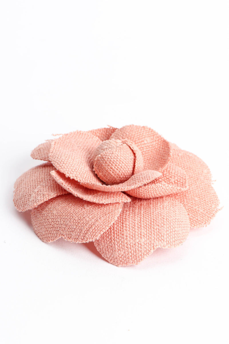 Vintage Chanel Linen Camellia Flower Pin petal detail @ Recess Los Angeles