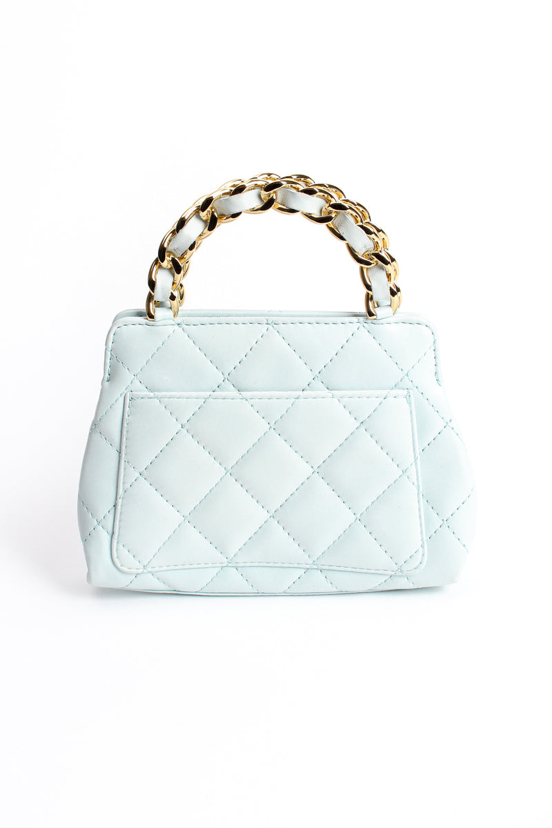 Vintage Chanel Powder Blue Quilted Mini Tote back at Recess Los Angeles