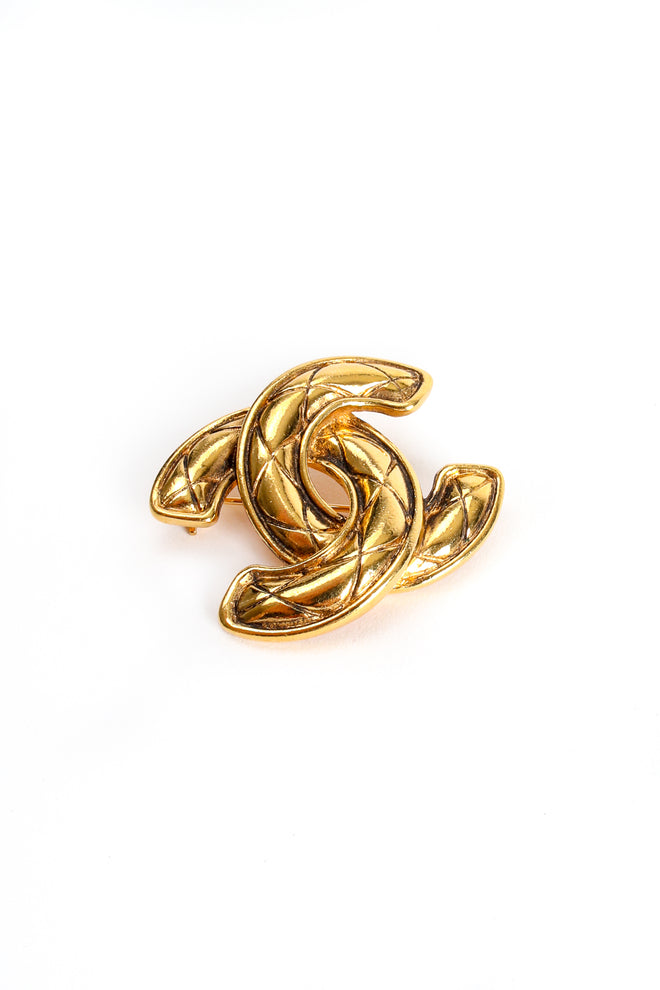 Vintage Chanel Quilted Interlocking CC Logo Brooch at Recess Los Angeles
