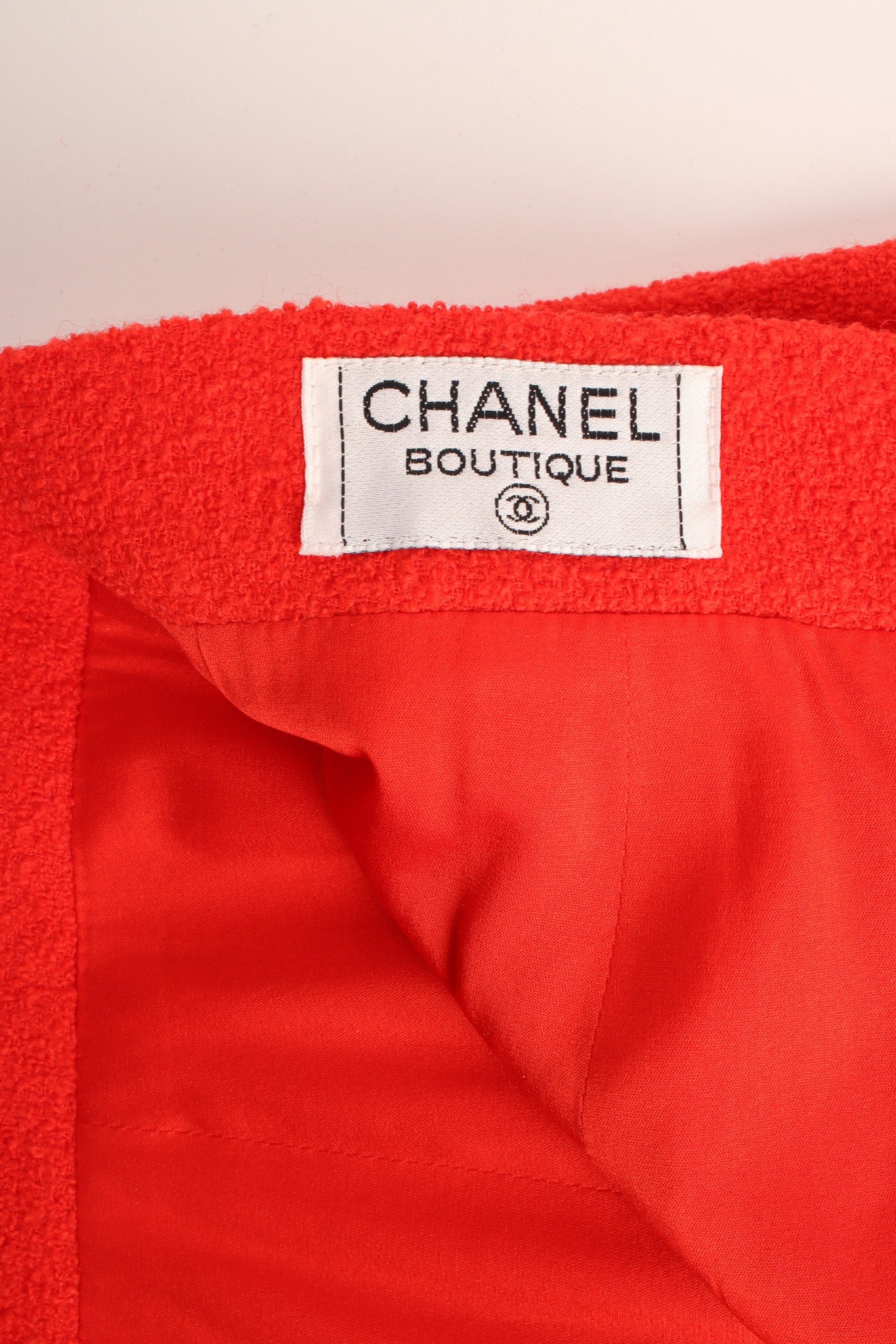 Vintage Chanel Jacket & Skirt Boucle Wool Set tag  @ Recess LA